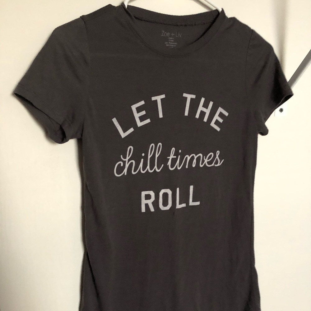 Dark gray let the chill times roll fitted t shirt